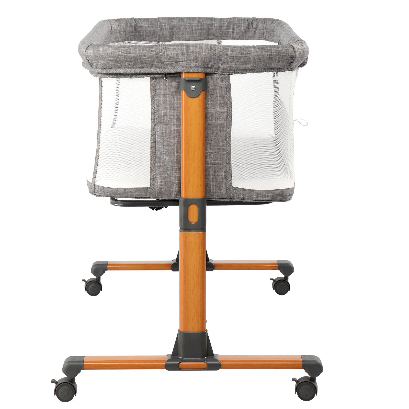 Cozy Grey Bassinet Bed – Soft & Safe for Your Baby