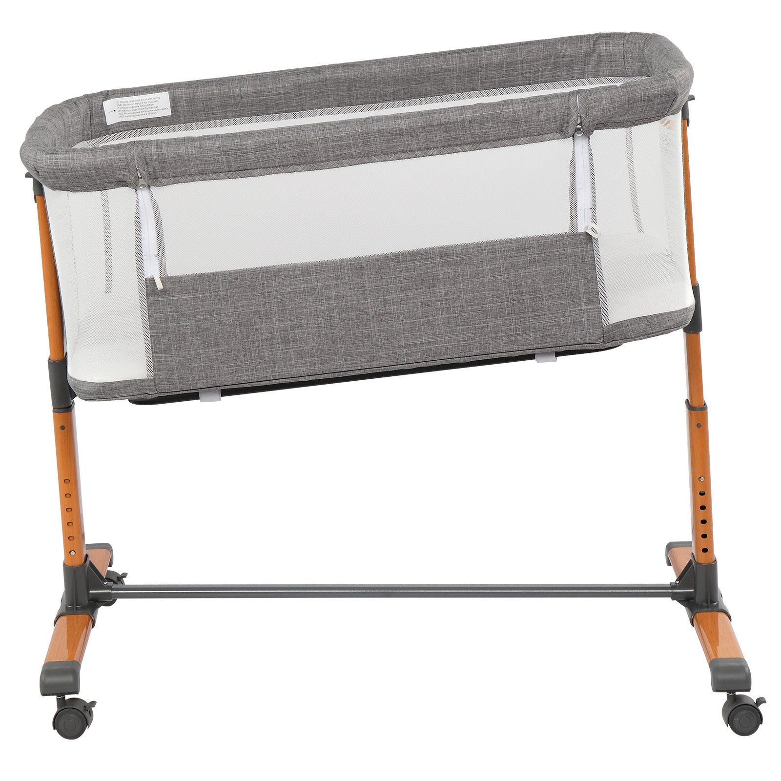 Cozy Grey Bassinet Bed – Soft & Safe for Your Baby